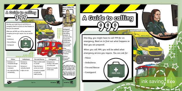 A Guide to Calling 999 (teacher made) - Twinkl