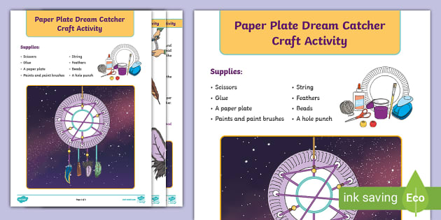 FREE! - Free Paper Plate Dream Catcher Craft for Kids: Download now!
