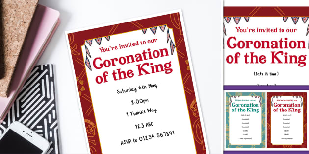 Coronation of the King Party Invitations Twinkl Party