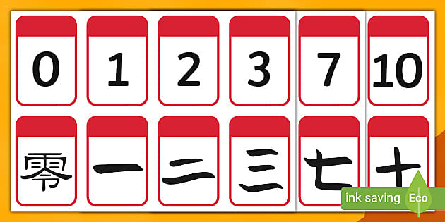 Chinese Numbers Characters 1 10
