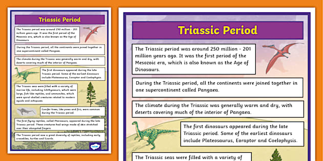 Fun Facts about the Triassic Period Display Poster - Twinkl