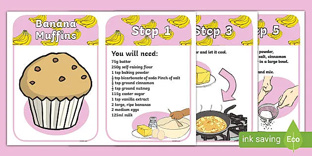 Print Your Own Recipe Cards, Banana Muffins