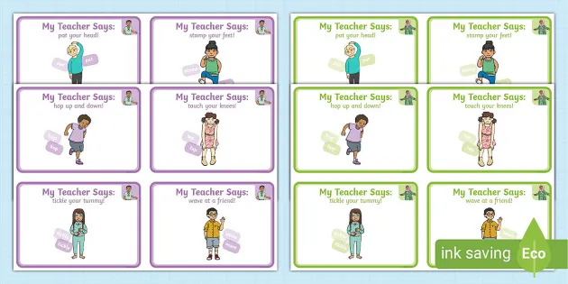 ESL Simon Says Cards (Teacher-Made) - Twinkl