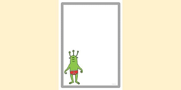 Simple Blank Green Alien Border | Page Borders | Twinkl