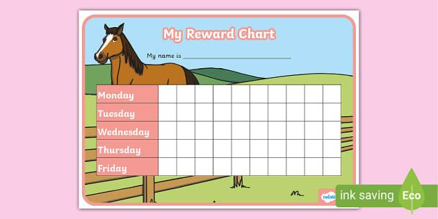 Horse-Themed Reward Chart - KS1 - Twinkl