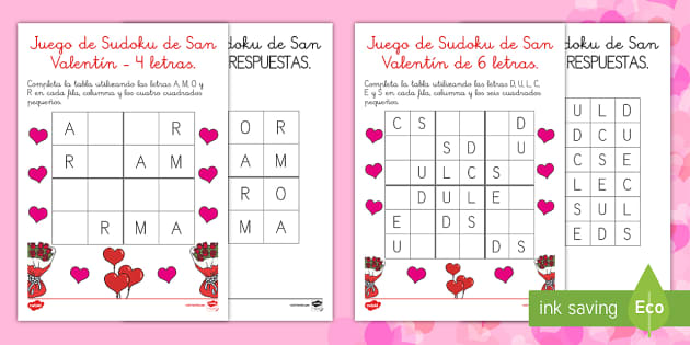 Aja Bienvenido Desarmamiento Valentine's Day Letter Sudoku - San Valentín, amor, juego, sudoku, St