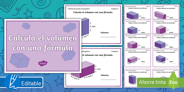 Tarjetas De Desaf O Calcular El Volumen Con Una F Rmula