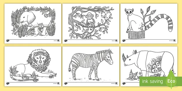 Africa Mindfulness Colouring Pages