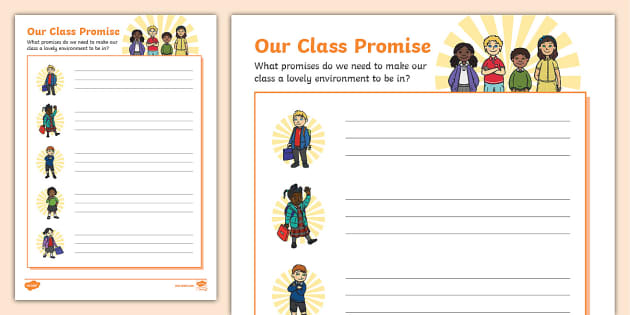 Our Class Promise Writing Frame (teacher made) - Twinkl