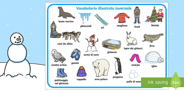 Vocabolario Illustrato Invernale (Teacher-Made) - Twinkl