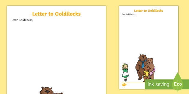 FREE! - The Three Bears to Goldilocks Letter Writing Frames