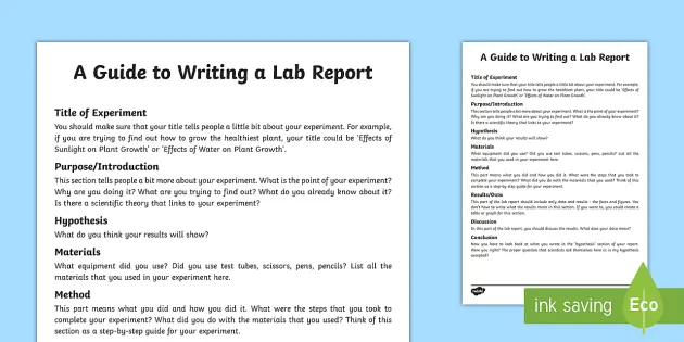 experiment write up format