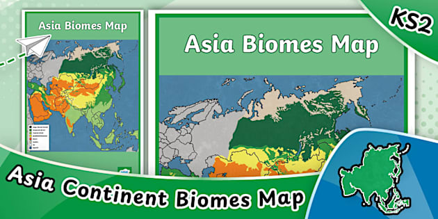 KS2 Asia Continent Biomes Map