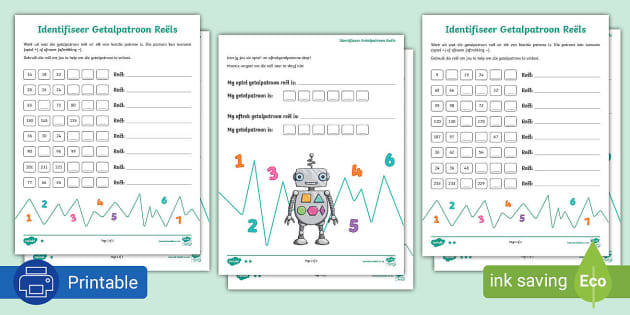 Identifiseer Getalpatroon Reëls Teacher Made Twinkl