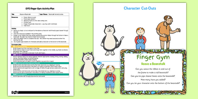 Weave A Beanstalk Eyfs Finger Gym Activity Plan And Resource Pack