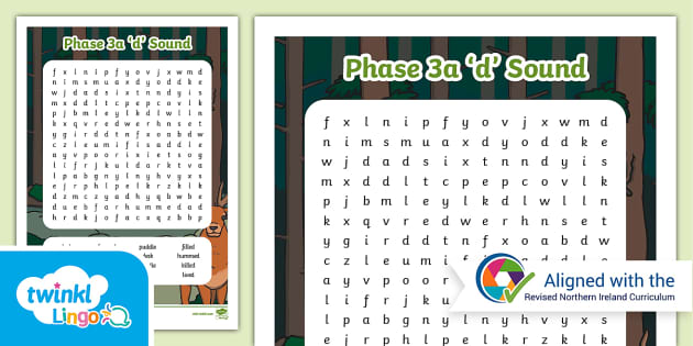 Linguistic Phonics Phase 3a 'd' Sound Word Search - Twinkl