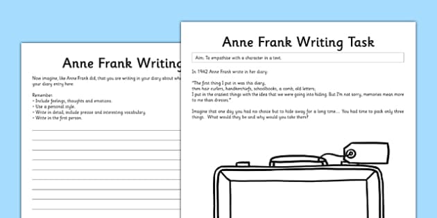 write a letter to anne frank assignment