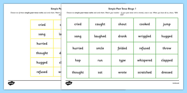 Play Present Tense Game with Bingo [Free Printable]