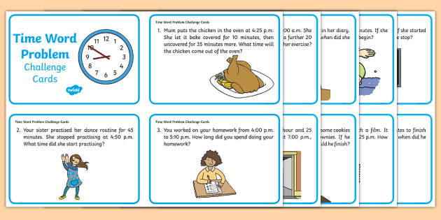 KS2 Primary Resources - Time Word Problems Cards - Twinkl