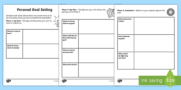 goal setting template for kids