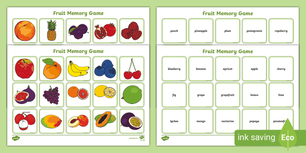 Memory Matcher Interactive Game (International Foods Theme)