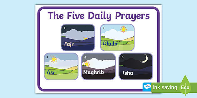 The Five Daily Prayers Display Poster (teacher made)