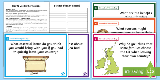 International Migrants Day Blether Stations (teacher made)