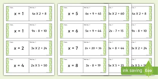 algebra maths loop cards cfe second level twinkl