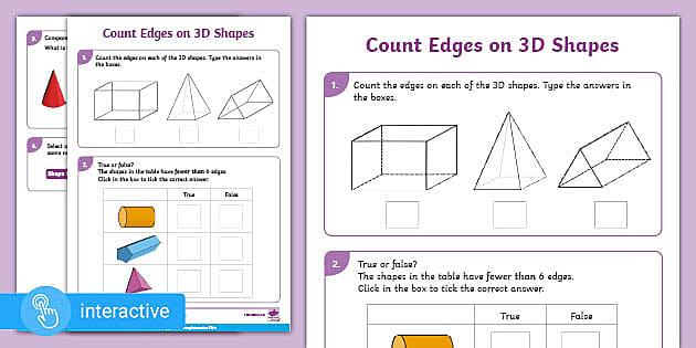 white rose maths supporting y2 count edges on 3d shapes
