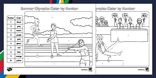 Summer Olympics Color by Number | Number Recognition | Math
