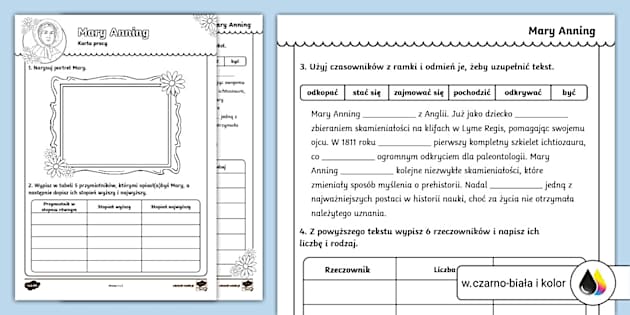 Równania Klasa 8 Karta Pracy Mary Anning | Karta pracy | Pionierki (teacher made)