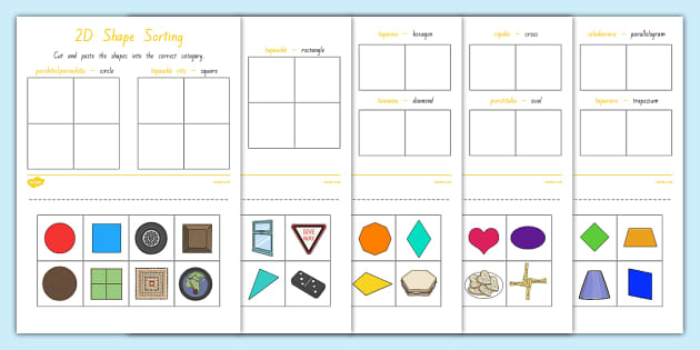 2D Shape Sorting Worksheet / Worksheet, worksheet - Twinkl