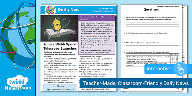 Interactive PDF: Daily NewsRoom Story - James Webb Space Telescope Launched