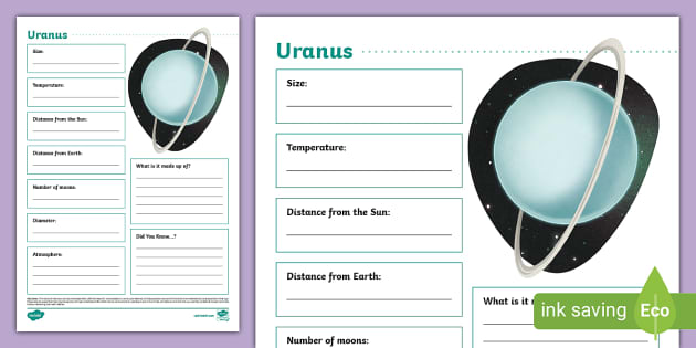 Uranus Fact File Template (Teacher-Made) - Twinkl