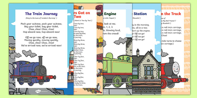 Trains Songs and Rhymes Resource Pack (Teacher-Made)