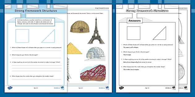 Strong Framework Structures – Activity Sheet - Twinkl