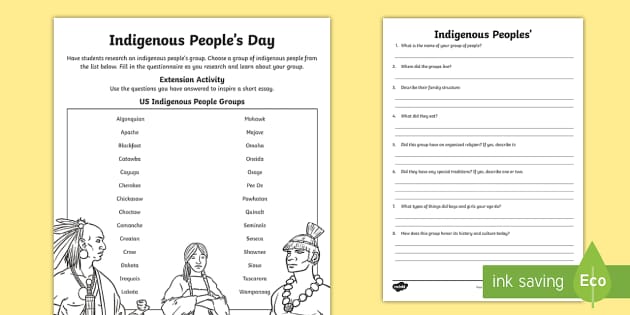 Indigenous Peoples' Day Research Activity - Twinkl