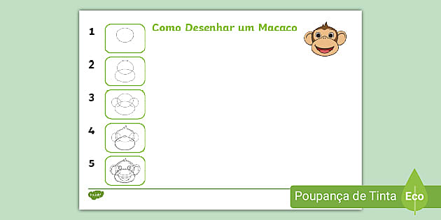 Aprende Brincando: Como Desenhar um Macaco - Passo a Passo