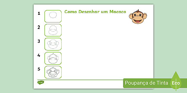 COMO DESENHAR UM MACACO USANDO O NÚMERO 3 