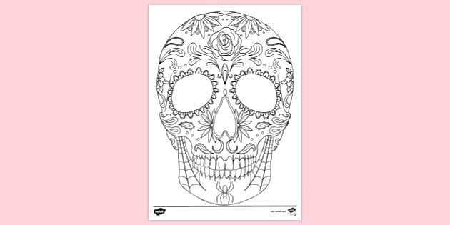 Skull Colouring Page To Print Colouring Sheets