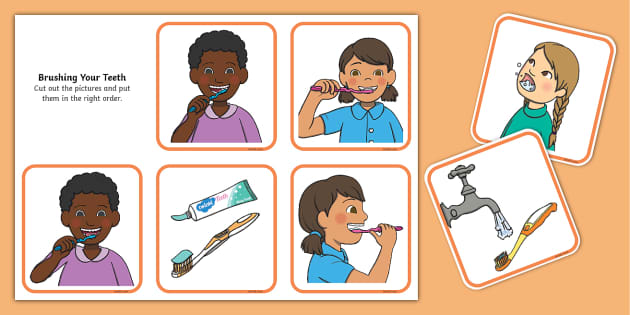 Teeth brushing sequence activity | Twinkl - Twinkl