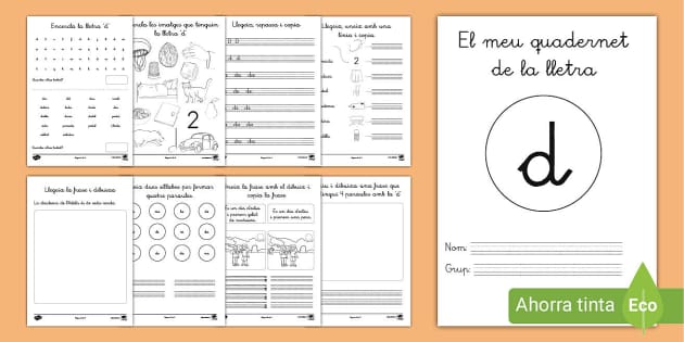 Quadernet De Lectoescriptura: La Lletra D - Català - Twinkl