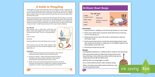 First and Second Class Simple Instruments Craft Instructions