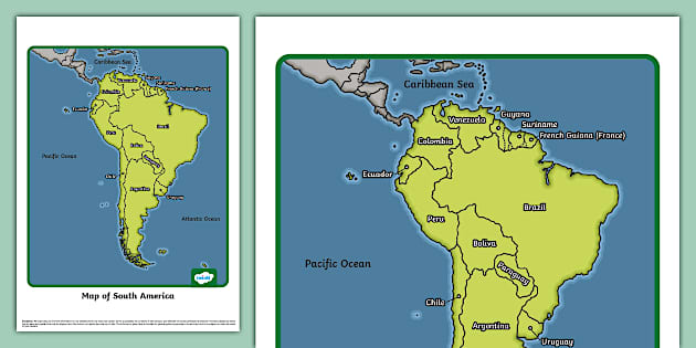 KS1 Labelled Map of South America - T G 1726568484 Ks1 Labelled Map Of South America Ver 2