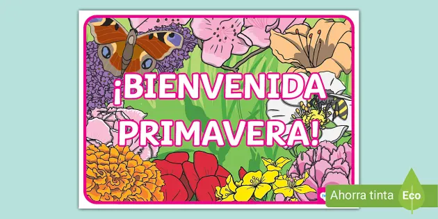 bienvenida a la primavera para colorear