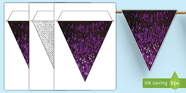 FREE! - Sequin Bunting Design Display | Decorations | Twinkl