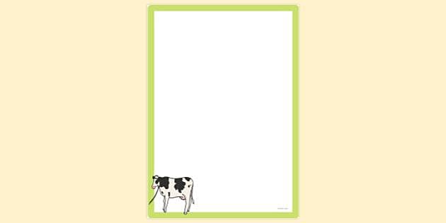 FREE! - Cow Page Border - Printable Primary Resources