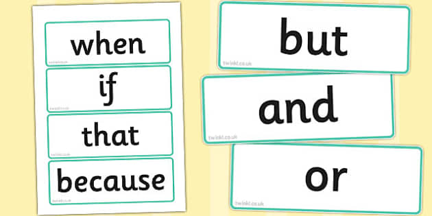 Conjunction Word Cards - Connectives, VCOP, connective