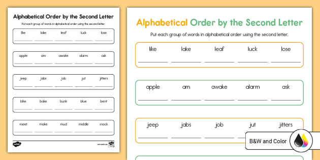 ABC Order Practice w/Letters