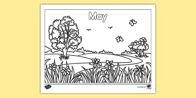 May Coloring Sheet (teacher made) - Twinkl